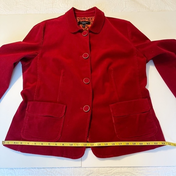 Talbots Corduroy Button Front Round Neck Red Jacket - 16 - Picture 11 of 14